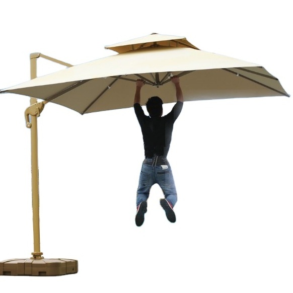 Heavy Duty Aluminum Waterproof Patio Hanging Parasol Best Square Outdoor Cantilever Umbrella