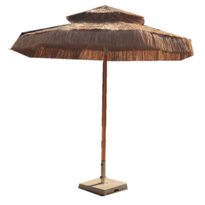 Straw parasol luxury beach umbrella with tassels Raffia Thatch Beach umbrella Thatch Roof Straw Umbrella