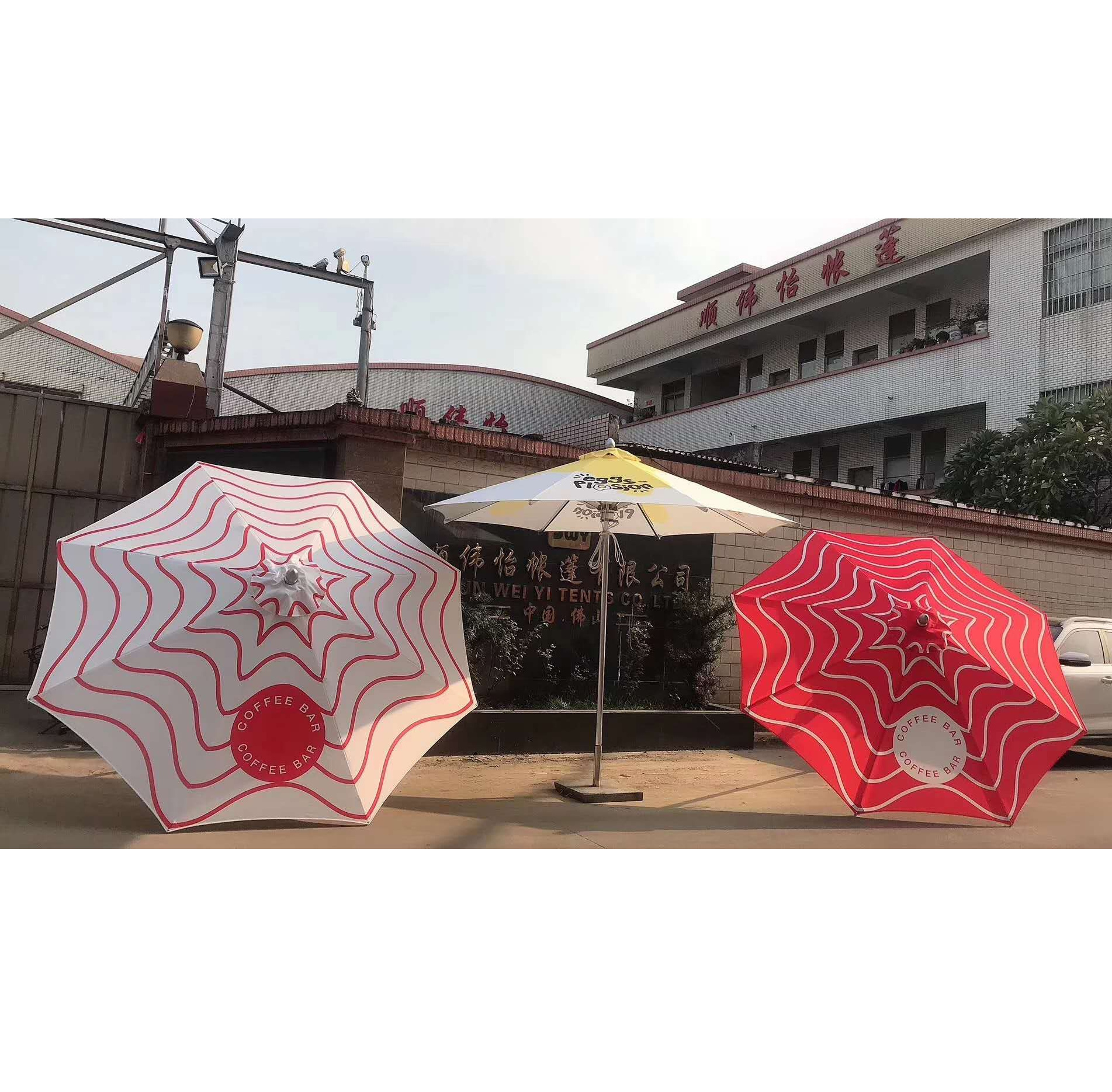 Aluminum Luxury Outdoor Garden Patio Parasol Villas Umbrella Table Umbrella Outdoor