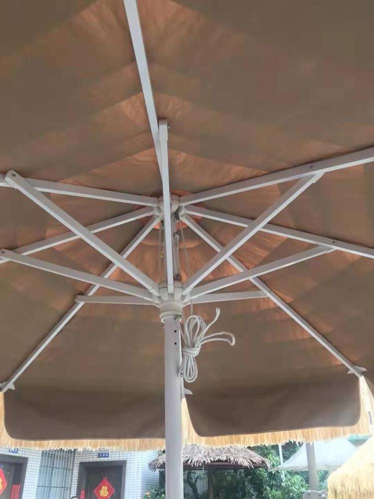 Chinese luxury outdoor patio parasol straw beach umbrella