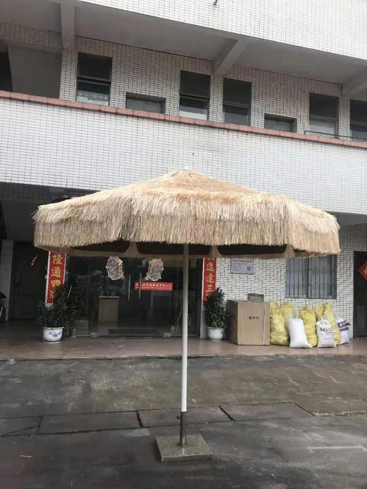 Chinese luxury outdoor patio parasol straw beach umbrella