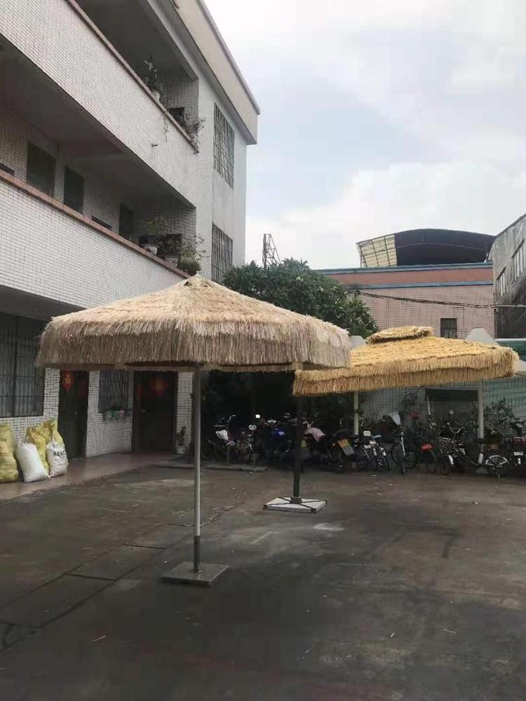 Chinese luxury outdoor patio parasol straw beach umbrella