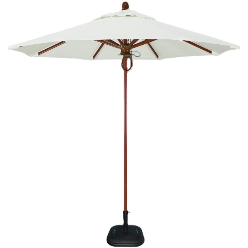 Hot-sale customized center pole outdoor beach solid wood frame wooden parasol umbrella