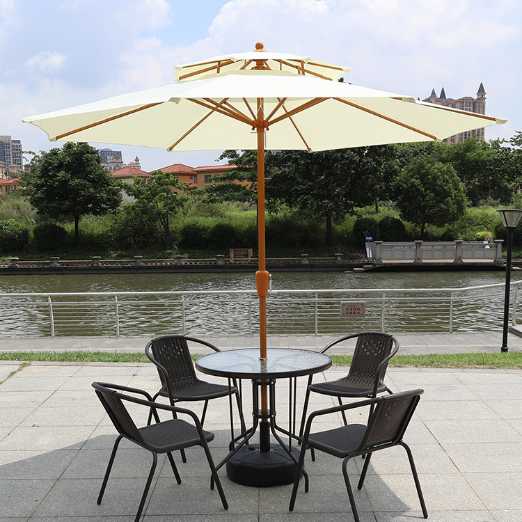 Outdoor High Quality Metal Sunshade Patio Umbrella Garden Round Parasol for Garden