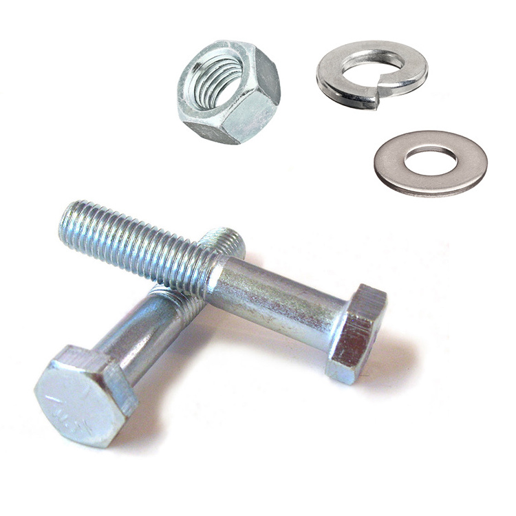 Competitive Factory Price fasteners M6 DIN933 DIN931 m12 stainless steel 316 Plain Finish hex head bolt nut washer