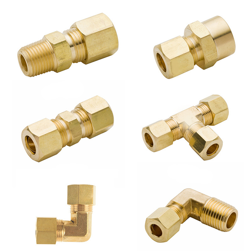 Custom brass elbow adapter threaded metric hose fittings brass pipe connectors