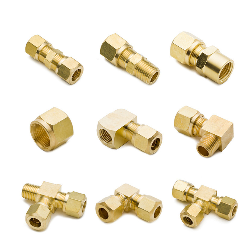 Custom brass elbow adapter threaded metric hose fittings brass pipe connectors