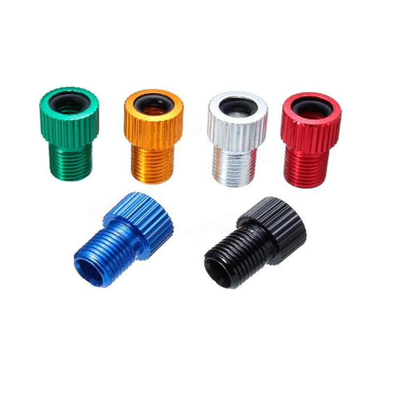 Cuetom Colorful Bike presta valve adapter aluminum anodized convert Presta to Schrader  Air Pump inflator converte