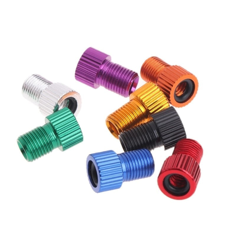 Cuetom Colorful Bike presta valve adapter aluminum anodized convert Presta to Schrader  Air Pump inflator converte