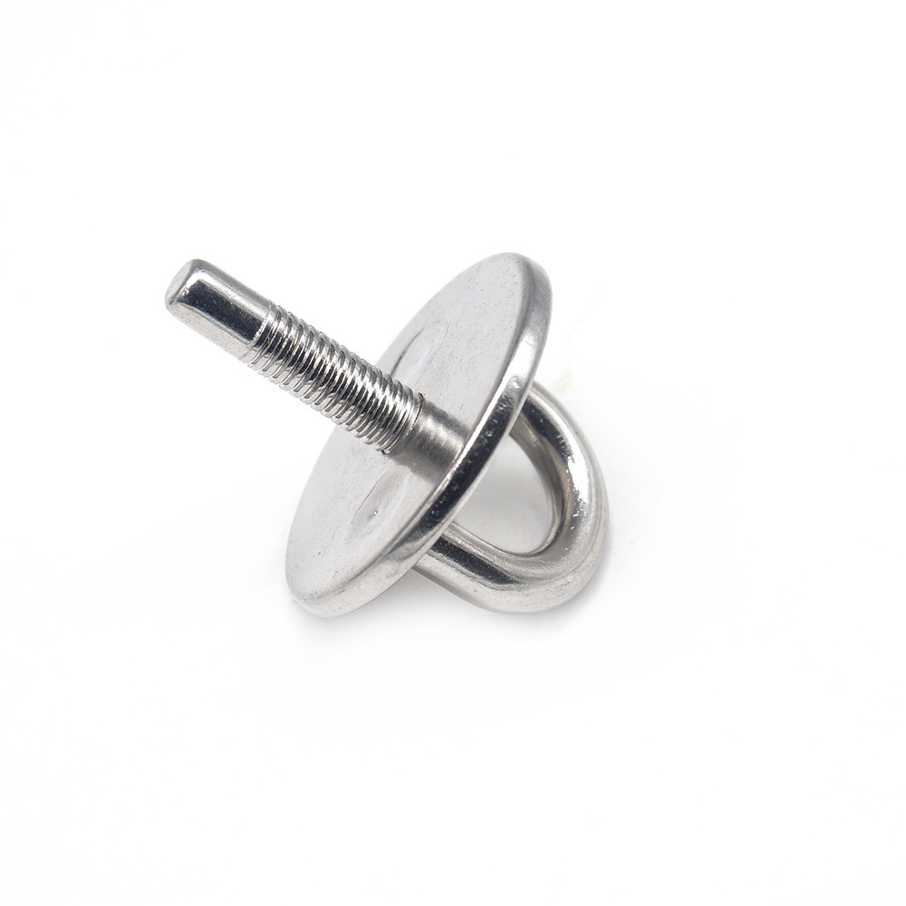 Factory Manufacturing Boat Accessories Marine Hardware 304 Stainless Steel Round Sail Shade Pad Eye Plate With Thread Stud