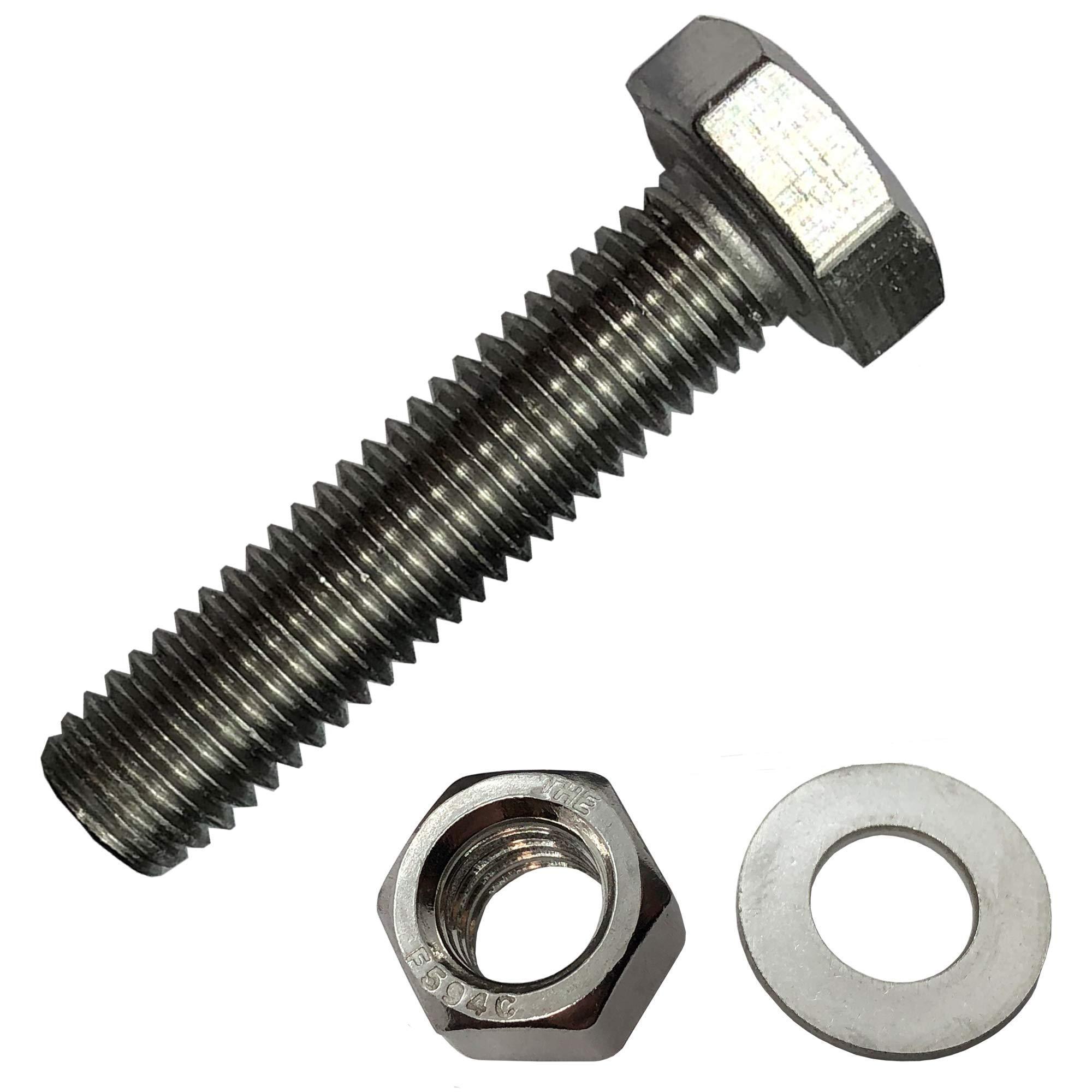 Competitive Factory Price fasteners M6 DIN933 DIN931 m12 stainless steel 316 Plain Finish hex head bolt nut washer