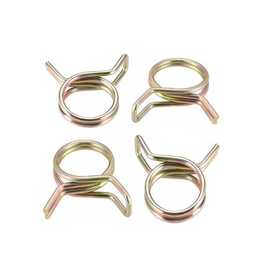 Custom Stainless Steel Zinc Plated Loop Spring Band Type Squeeze Fuel Double Wire Hose Pipe Clamp