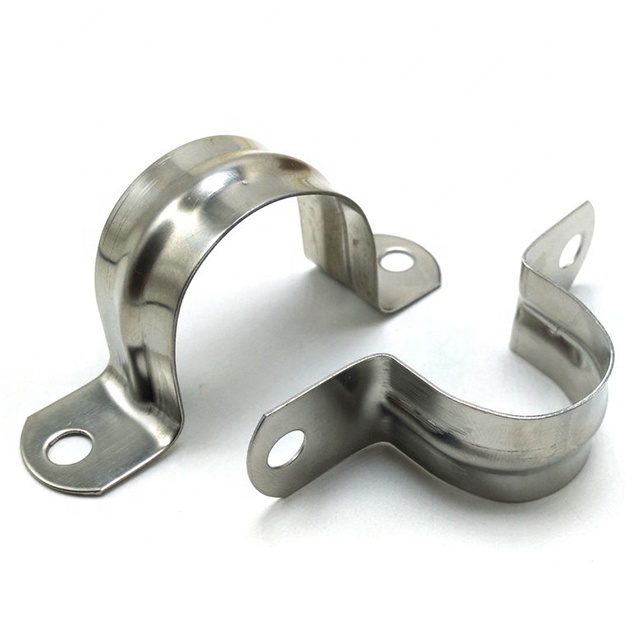 Customized 2pcs Stainless Steel U Shaped Pipe Clamps Half Fittings Hose Pipe Saddle U Clip