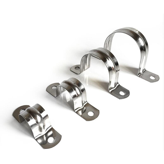 Customized 2pcs Stainless Steel U Shaped Pipe Clamps Half Fittings Hose Pipe Saddle U Clip