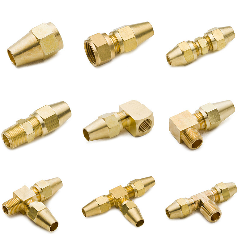 Custom brass elbow adapter threaded metric hose fittings brass pipe connectors