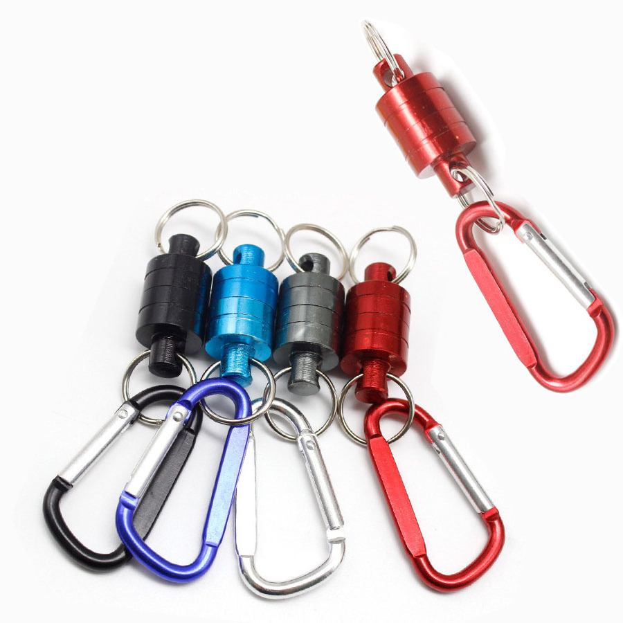 Fishing Aluminum Alloy Metal Retractable Carabiner Keychain Outdoor Camping Climbing Snap Clip Lock Buckle Hook Fishing Tool