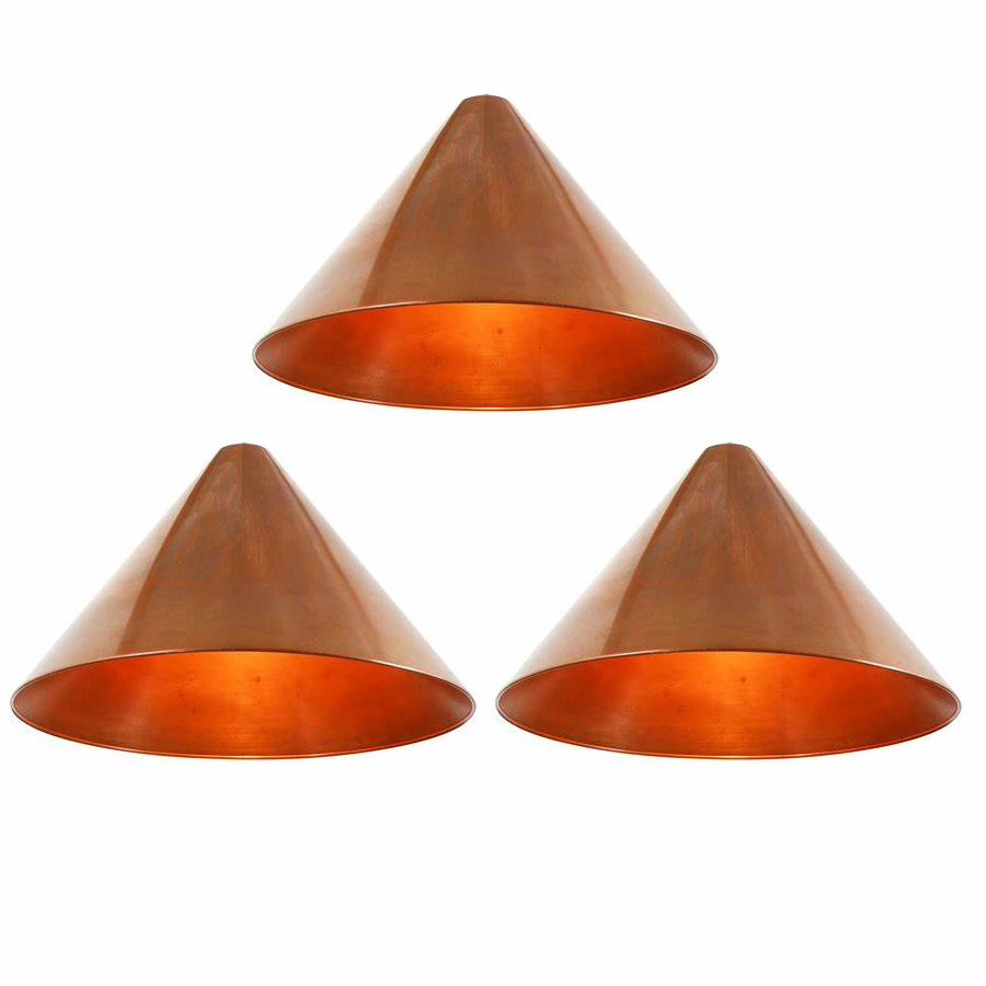 Custom Sheet Metal Spinning Stainless Steel Cones Patinated Copper Cone For Pendant Light