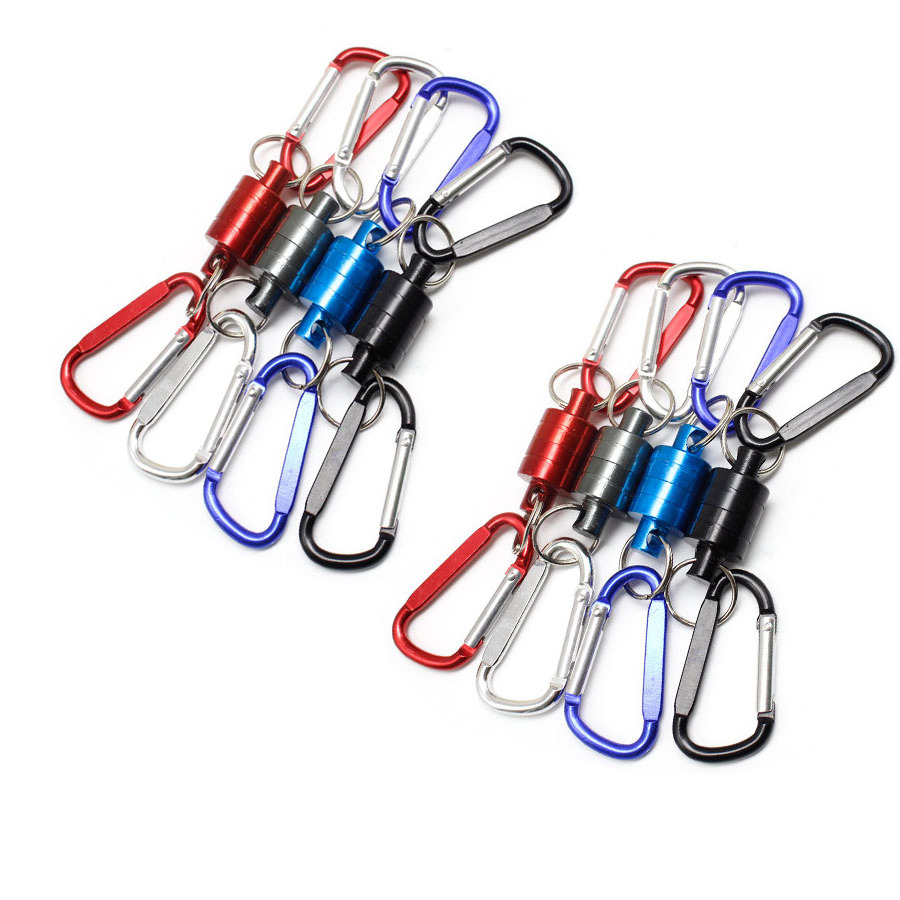 Fishing Aluminum Alloy Metal Retractable Carabiner Keychain Outdoor Camping Climbing Snap Clip Lock Buckle Hook Fishing Tool