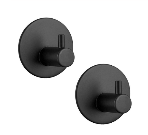 Adhesive Hook Self-adhesive Black Wall-mounted Hook Key Cover Towel Heavy duty Stainless Steel Hook