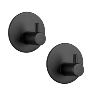 Adhesive Hook Self-adhesive Black Wall-mounted Hook Key Cover Towel Heavy duty Stainless Steel Hook