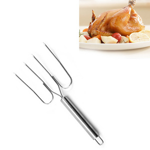 Stainless steel Barbecue Turkey Fork BBQ Oven Roasting Poultry Chicken Fork Barbeque Tools