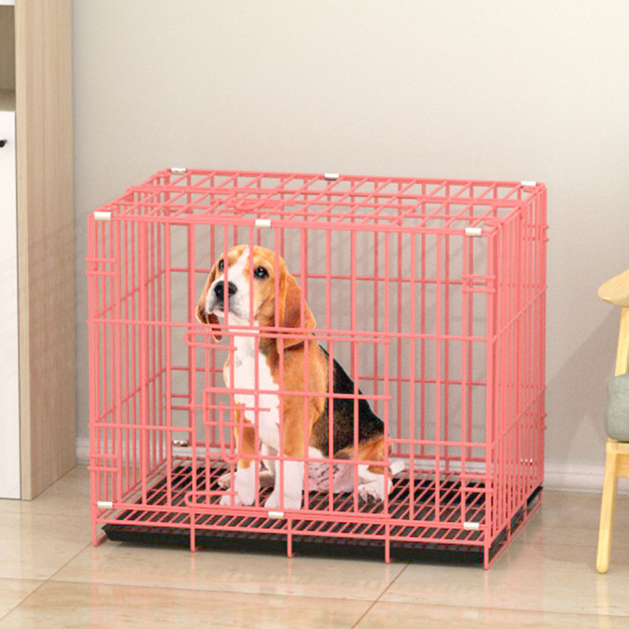 Wholesaler Popular Folding Black Pink Blue Sustainable Pet Cage & Houses High Quality Metal Wire Dog Cages