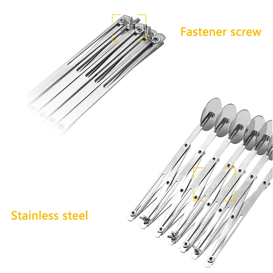 Wholesales 3/5/7 wheel Stainless steel pizza cutter Adjustable dough cutter Pasta Rocker Pizza Pastry Peeler Cake roller cutter