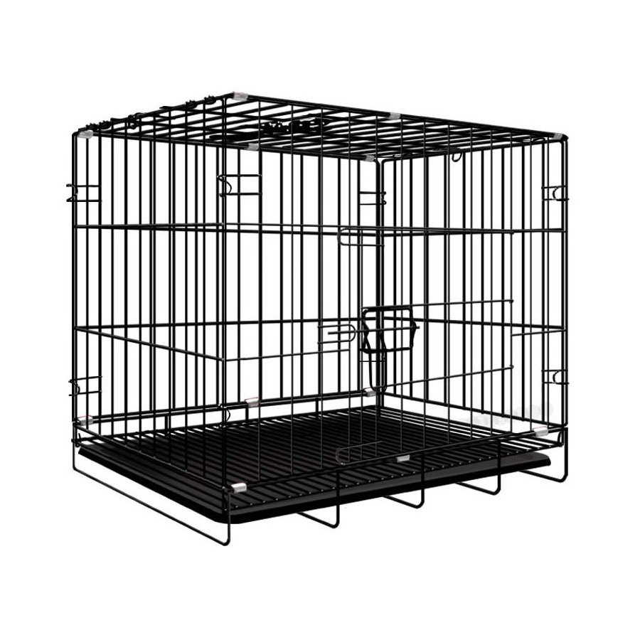 Small Cage Folding Metal Crate- kennell Cage Rabbit Cage with Tray for Indoor Outdoor Travel Use