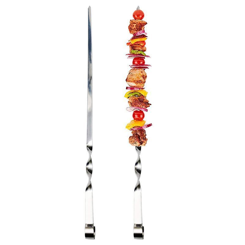 Kabob Skewers BBQ Barbecue Skewers Stainless Steel Sticks Heavy Duty