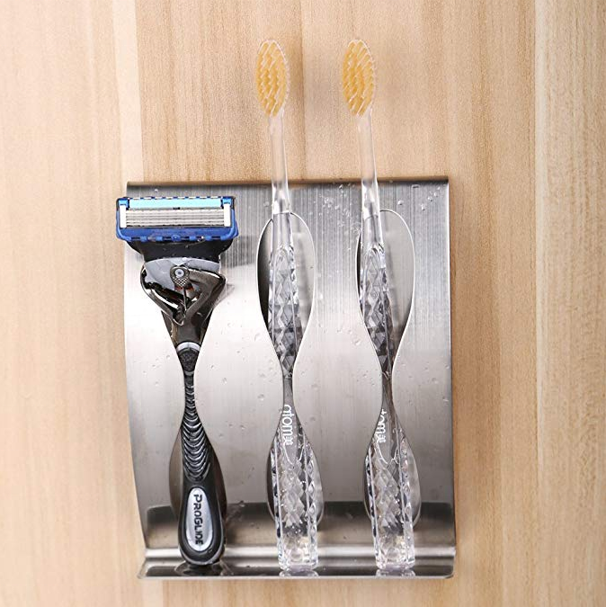 Bathroom cartoon Slots toothpaste stand stainless steel bathroom wall mounted suction Toothbrush Holder