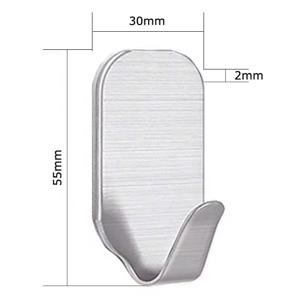 Stainless Steel Adhesive Wall Hanger Self Adhesive Hooks Clothes Coat Hat Hooks