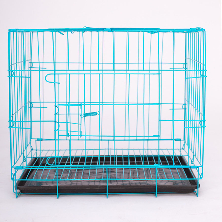 Double-Door Foldable Metal Wire Dog Crate with Divider Pet Fence Pet House Dog Playpen