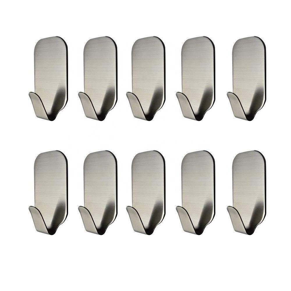 Stainless Steel Adhesive Wall Hanger Self Adhesive Hooks Clothes Coat Hat Hooks