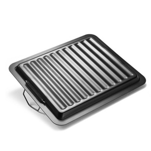 Baking Tray Frying Pan Rectangle Non-Stick Grill Plate Cookware BBQ Tray Outdoor Charcoal Barbecue Plate Dish With Wire Handle