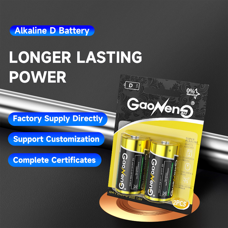 Gaonengmax Wholesale 1.5v D Size Dry Cell lr20 am1 Alkaline Battery for Flashlight D Lr20 Am1 1.5v Alkaline Battery