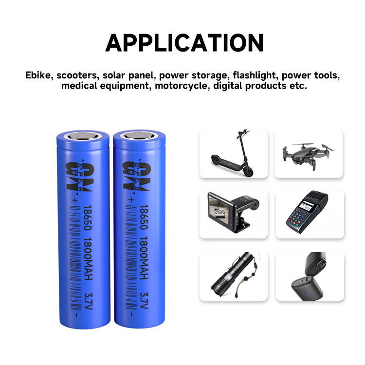 Wholesale 18650 li-ion battery cylindrical lifepo4 3.7v 1800mah rechargeable 18650 lithium battery