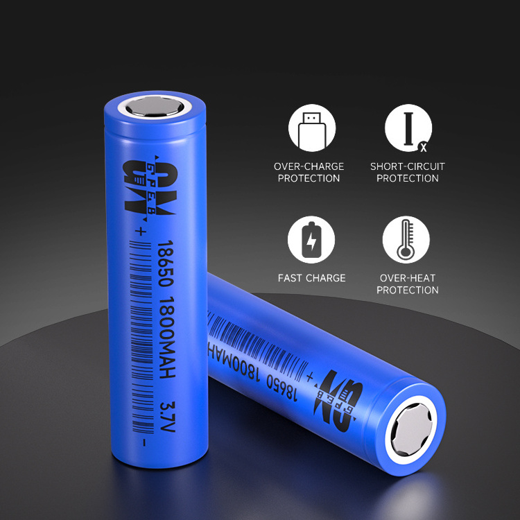 Wholesale 18650 li-ion battery cylindrical lifepo4 3.7v 1800mah rechargeable 18650 lithium battery