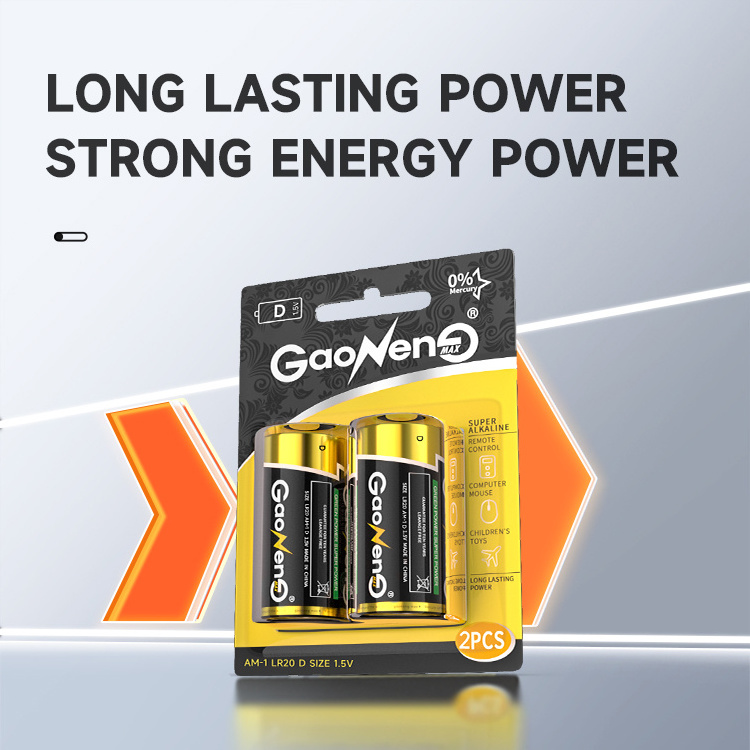 Gaonengmax Wholesale 1.5v D Size Dry Cell lr20 am1 Alkaline Battery for Flashlight D Lr20 Am1 1.5v Alkaline Battery