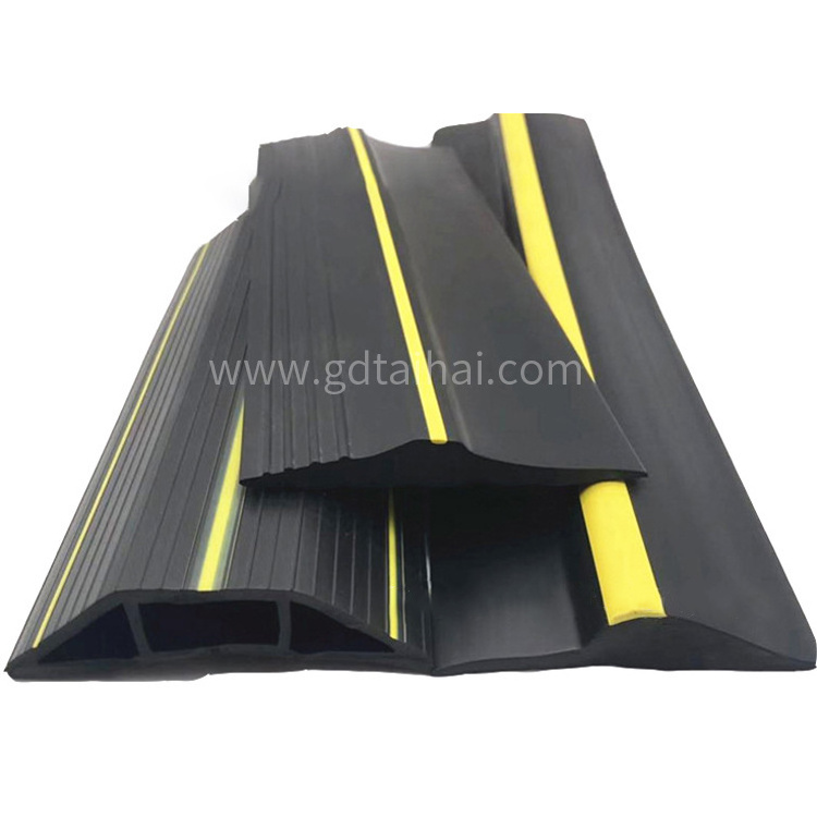 indoor and outdoor rubber cable protector humps cover ramp for flooring safety , garage door seal