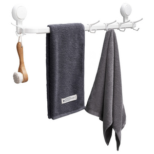 Bathroom Accessories Double Corner Suction Towel Rail Bar Towel Rack Storage Hanging Holder Kitchen Bathroom Towel Rack