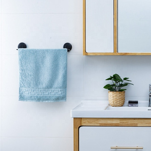 TAILI Wall-mounted Bathroom Accessories Storage Matte Black Towel holder Suction Cup Hanger Hooks Bathroom Double Towel Rack