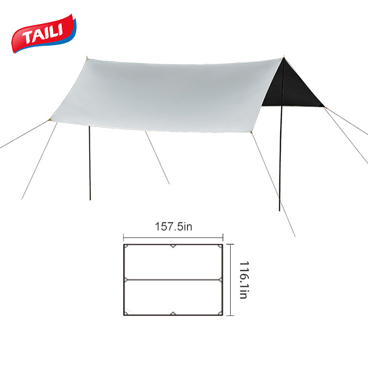 TAILI 210T Nylon Sun Shelter  Outdoor Camping Tent Waterproof Sun Survival Gear Shelter with Poles Camping Trap