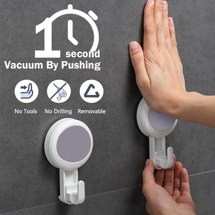 TAILI Wall Mounted No Drill Towel Hook Cups Heavy Duty Plastic Vacuum Suction Hook Bathroom Suction Hook