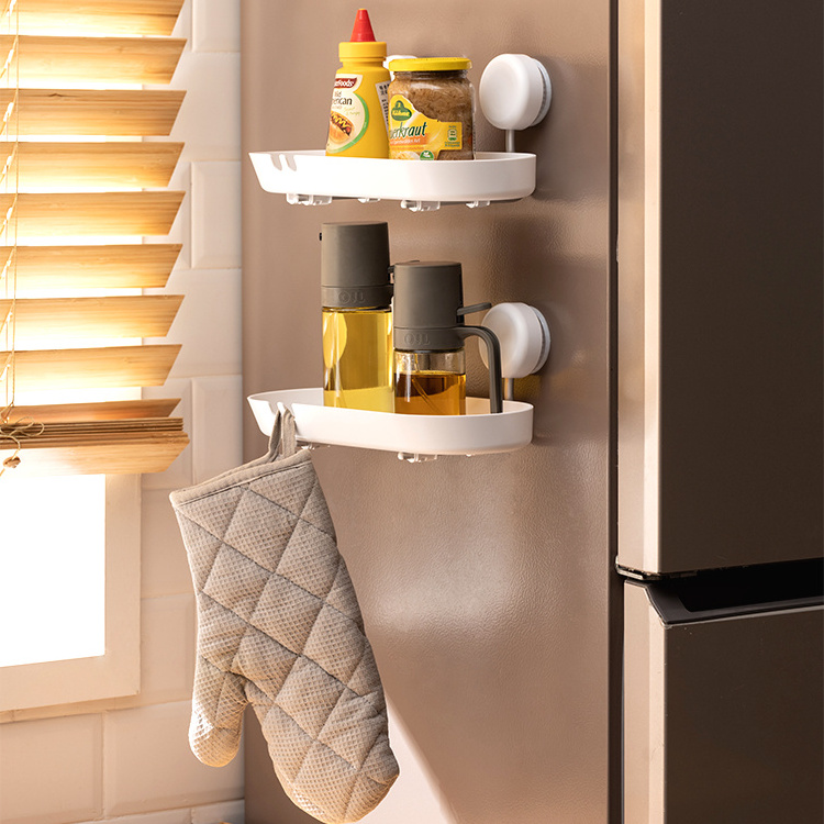 Saving Space Kitchen Storage No Drilling Storage Bathroom Kitchen Shelf Wall Mounted Kitchen Storage Organizer