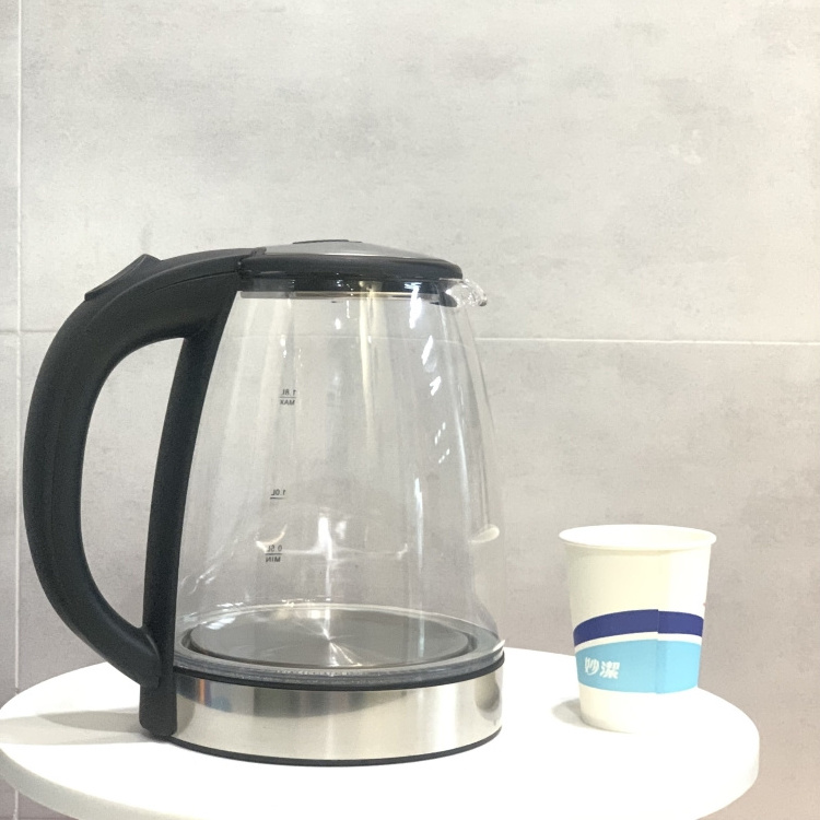 Wholesale Lower Price Borosilicate Glass 1.8L Electric Kettle 1500W Beautiful Blue Indicator Faster Boiling