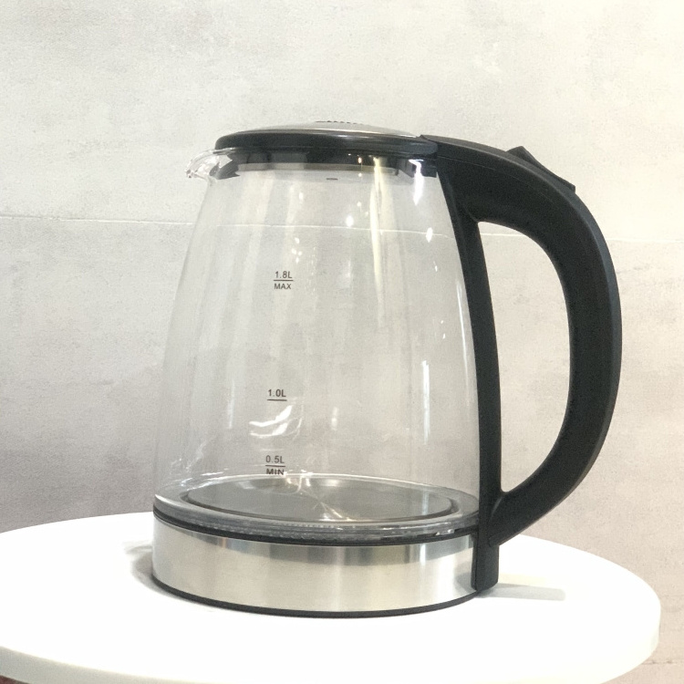 Wholesale Lower Price Borosilicate Glass 1.8L Electric Kettle 1500W Beautiful Blue Indicator Faster Boiling