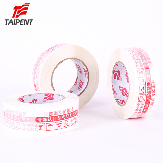 Wholesale custom printed adhesive bopp packing washi tape with warning