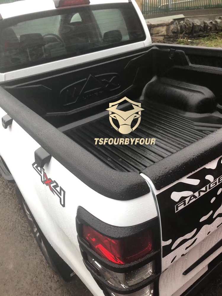 Textured Black car Rear Rail Bed Liner For Ranger 2012 2015 2019 2021 wildtrak XLT MK PX body kits accessories