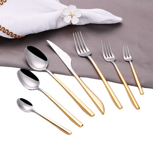 cutlery sets luxury high quality stainless steel 18-10 heavy weight forged flatware sets knife fork and spoon set for restaurant