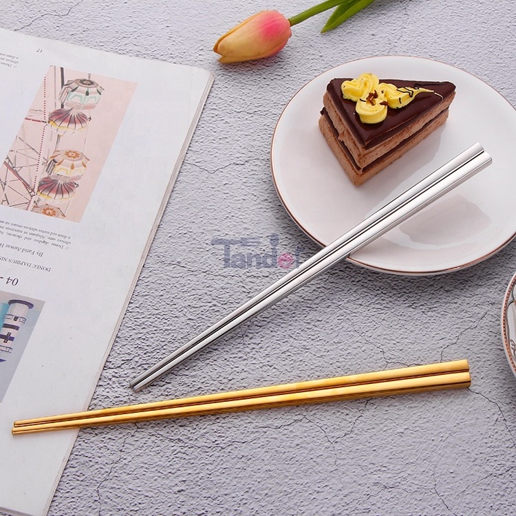 Stainless Steel  Chopsticks With Multi-color 5PCS 10PCS Gift box Hollow High Quality 304 Chopsticks Set